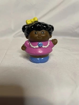 Little Tikes, African-American Girl, in PINK shirt  Little People Figure - Image 1 of 4
