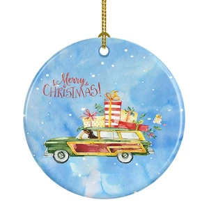Frohe Weihnachten Dackel Keramik Ornament Urlaub - Bild 1 von 3