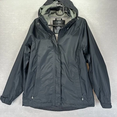 Chaqueta de lluvia LL Bean Stowaway Gore-Tex para mujer pequeña negra con capucha cremallera senderismo Foto 1 de 4