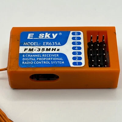 E-SKY ER-635A 6-KANAL RC EMPFÄNGER 35 MHZ FM PPM UK VERKÄUFER ORANGE S/C - Bild 1 von 4