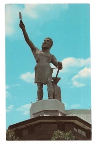 Auf dem Roten Berg DIE VULKANSTATUE Stahlfackel AL Birmingham Alabama Postkarte - Bild 1 von 2