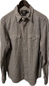 Nueva CAMISA OCCIDENTAL RRL Ralph Lauren DOBLE RL Rayas Diente de Sierra Perla A Presión Talla-M - Imagen 1 de 7