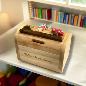 Personalised Wooden Fairy Money Box - Engraved Children's Birthday Gift - Picture 1 of 6