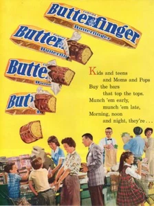 Vintage advertising print Candy CURTIS Baby Ruth Butterfinger Grocery Store 2 pg - Imagen 1 de 2