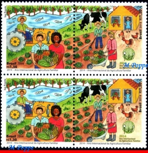 3276 Brazil 2014 INTL YEAR OF FAMILY FARMING, AGRICULTURE, OX, PLANTS, BLOCK MNH - Picture 1 of 2