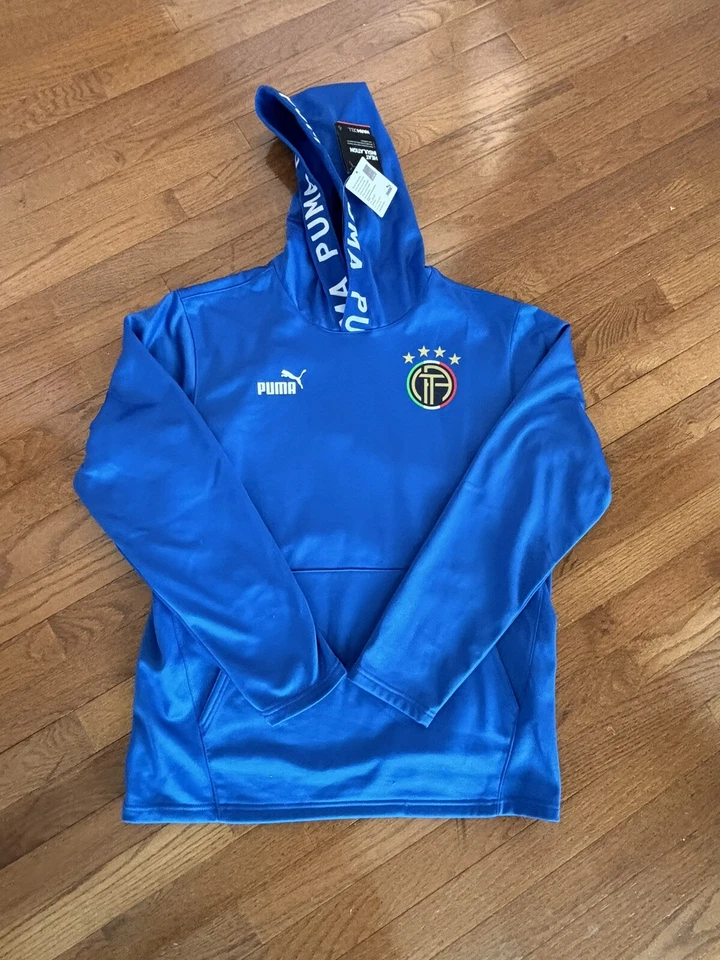 Puma Italy Soccer Core Fleece Hoodie Soccer Blue Mens Size M - Medium -