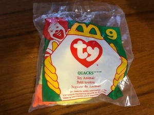 Beanie Babies McDonalds 1997 Quacks the Duck Teenie Beanie Plush #9 - Picture 1 of 3
