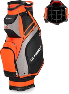 ULTIMATE Golf Cart Bag, 14 Way Top Dividers Golf Bag W/Pockets & Umbrella Holder - Picture 1 of 12