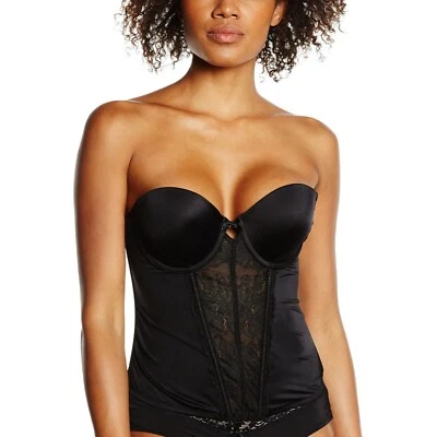 Bustier push-up de encaje floral sin tirantes súper sexy Maidenform MFB100 negro 36D-NUEVO Foto 1 de 4