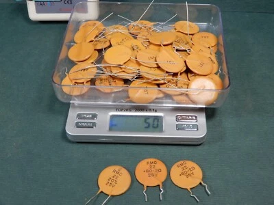 RMC .22uf 25V 80/20 Y5T 陶瓷圆盘电容器数量 50 NOS 样品 0.205uf — 第 1/4 张图片