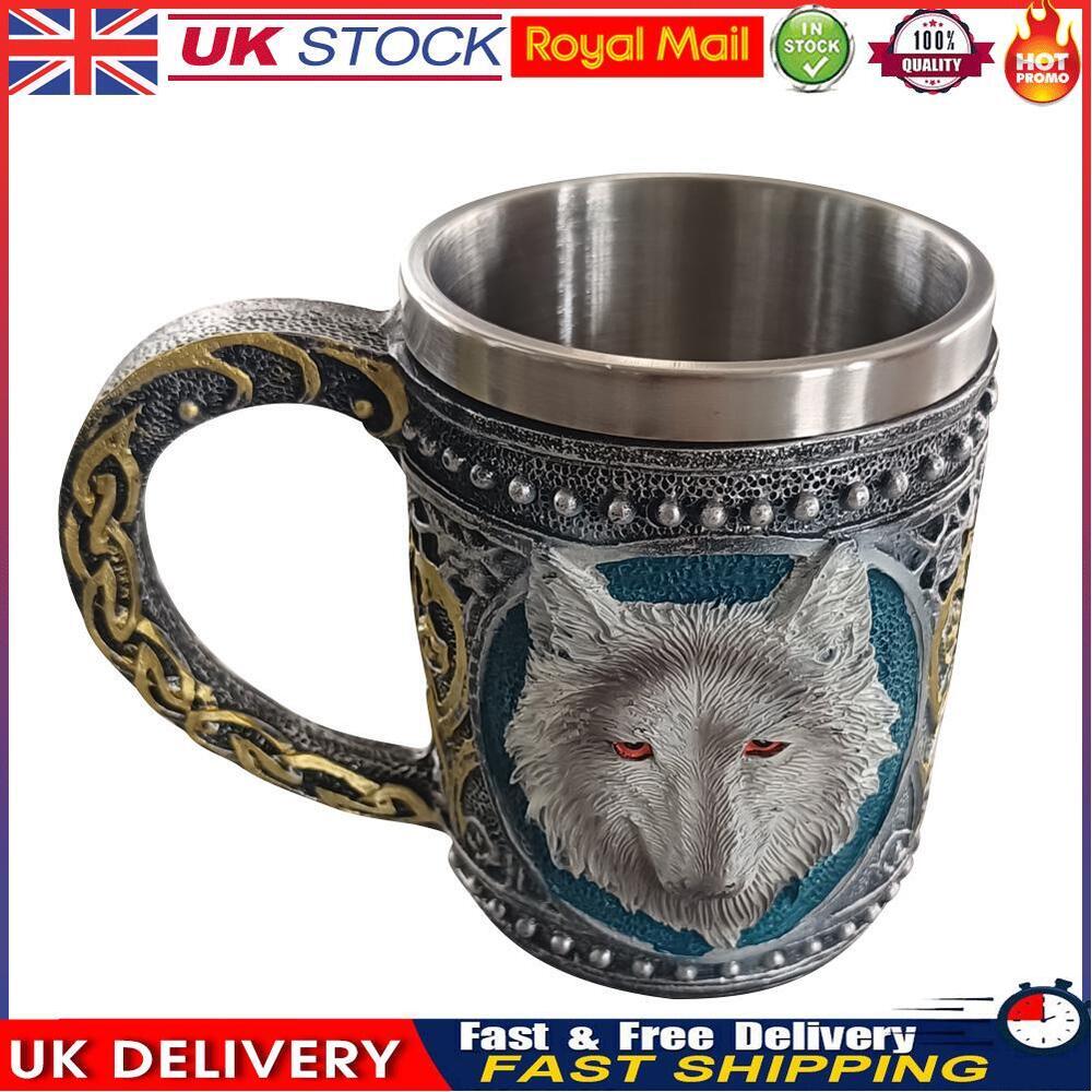 3D Wolf Head Coffee Mug Creative Decor Beer Mugs Water Cup for Kitchen Ornaments