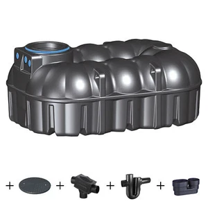 Zisterne NEO 8000 Liter PROFI mit Deckel, Filter, ber. Zulauf und Siphon - Bild 1 von 7