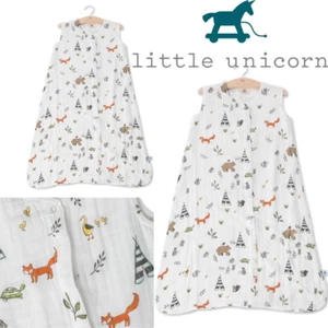 2 LITTLE UNICORN Muslin Sleep Bag LARGE 12-18 Months Cotton Forest Friends NEW - Picture 1 of 14