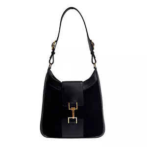 GUCCI Vintage Black Suede Shoulder Bag - Picture 1 of 18