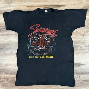 Camiseta de colección 1982 Survivor Going the Distance Eye of the Tiger banda gira años 80 - Imagen 1 de 6