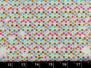 Tina SCRAP 9"x21" Custom Circles Polka Dots Pastel Easter Pink Fabric Cotton - Picture 1 of 1