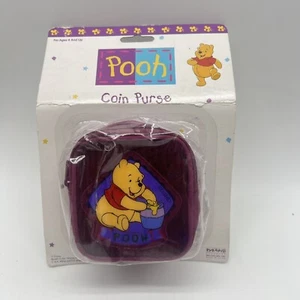Disney Winnie The Pooh Coin Purse Honey Purple Zip New Vintage - Picture 1 of 3
