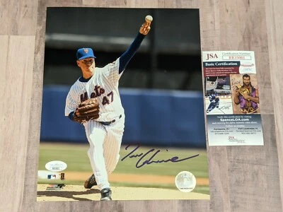 JSA Tom Glavine Signed 8x10 Photo File COA New York Mets Braves HOF CY WS B - Image 1 of 3