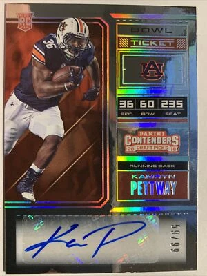 2018 Contenders Bowl Ticket Kamryn Pettway Auburn Rookie Auto RC 59/99 - Image 1 of 2