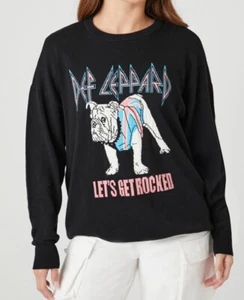 The Vinyl Icons Def Leppard Black Bulldog Black Sweater Size Small - Picture 1 of 4