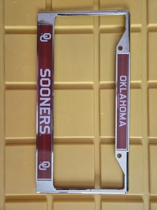 Oklahoma Sooners NCAA Chrome License Plate Frame University of OKL By Rico - Picture 1 of 3