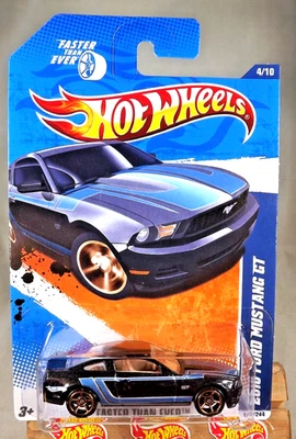 2011 Hot Wheels #144 быстрее, чем когда-либо 4/10 2010 FORD MUSTANG GT черный w/FTE Sp - Изображение 1 из 4