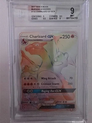 Charizard GX #150/147 Secret Rare Rainbow – 2017 Burning Shadows – BGS 9 Mint - Image 1 of 4