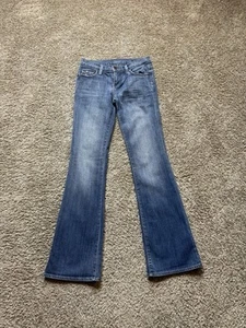 Women's Vintage Sacred Blue Bootcut Flare Denim Jeans Sz 25 Candice Medium Wash - Picture 1 of 10