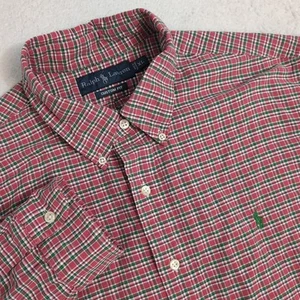 Camisa Ralph Lauren Para Hombre XL Rosa Verde A Cuadros Manga Larga Con Botones Ajuste Personalizado - Imagen 1 de 9
