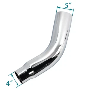 Chrome Tailpipe Decoration Tip 4" In 5" Out 23" Long Turn Down - Picture 1 of 4