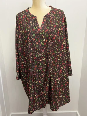 Blusa tipo túnica suéter asimétrica Serengeti para mujer 3X hojas coloridas 3/4 SL Foto 1 de 4