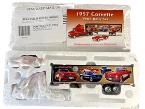 Rare Ertl 1:64 1957 Corvette Vette Rally Collector Set COA Tractor Trailer NIB - Picture 1 of 7