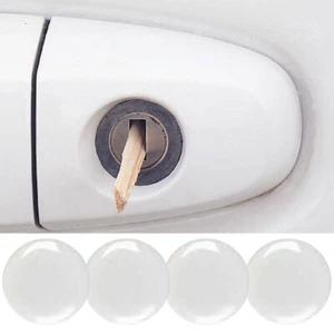 4pcs 20mm White Car Lock Keyhole Sticker Door Lock Protector Trims Accessories - Picture 1 of 7