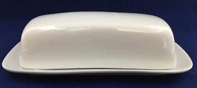 Vintage BIA Cordon Bleu Porcelain Butter Dish White 2Piece Cover and Under Plate - Image 1 of 4