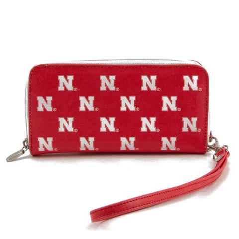 Ladies Nebraska Cornhuskers Wristlet Womens Leather Wallet Cellphone Money Cover