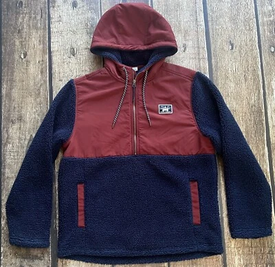 CHAQUETA CON CAPUCHA HÍBRIDA JERSEY HURLEY SHERPA ANORAK AZUL MULTI PARA HOMBRE MEDIANA USADA EN EXCELENTE ESTADO Foto 1 de 4