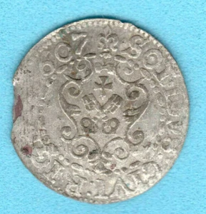 Riga Schilling 1607 Latvia Poland Sweden Sigismund III Vasa Waza 675 - Picture 1 of 2