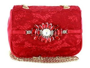 MENBUR 044976 0007 VERTEMATE POCHETTE BORSA ELEGANTE DONNA TESSUTO ROSSO RED - Imagen 1 de 3
