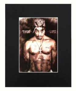 Tupac Rapper Hip Pop Portrait Art Print Picture Wall Display Decor Matted 8x10 - Picture 1 of 5