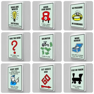Monopoly Edition 1 Motivation Work Gift Decor Wall Art CANVAS FRAMED 30" x 20" - Picture 1 of 20