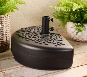 Garden Reflections Fillable Base for Half Umbrella in Black  OPEN BOX - Picture 1 of 2