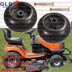 2 X 5" DECK WHEELS FOR SELECTED HUSQVARNA MURRAY TORO HUSTLER RIDE ON MOWERS - Picture 1 of 3