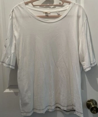 Esprit Women’s T shirt White Short Sleeve Cotton Blend Size XL - Image 1 of 4