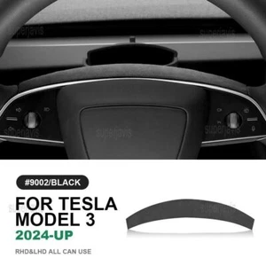 Pegatina de cubierta de volante de gamuza negra para Tesla Model 3 Highland 2024- - Imagen 1 de 9