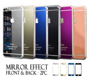 Protector de pantalla de vidrio templado espejo de color delantero y trasero para iPhone 6 6s y 6s Plus - Imagen 1 de 12
