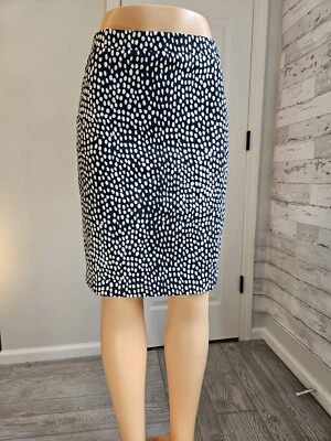 Falda para mujer J Crew 2 azul lápiz lunares carrera Foto 1 de 4