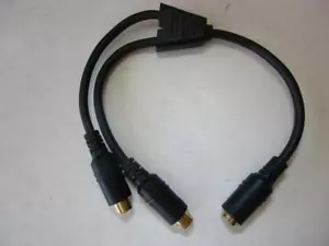 Adaptador de audio S-VHS Y DORADO MD4 macho a 2x MD4 hembra 4 pines cable S-Video 45-424 - Imagen 1 de 1