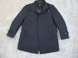 Pronto Uomo Coat Mens XL Black Removable Quilted Vest 3 in One Wool High Neck - Picture 1 of 20