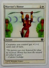 MAGIC THE GATHERING MTG 2005 9th EDITION WHITE WARRIOR'S HONOR INSTANT CARD
