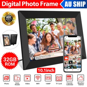 Digital Photo Frame WiFi 10.1 inch HD Alarm IPS Touchscreen 32GB Picture Frame - Picture 1 of 12